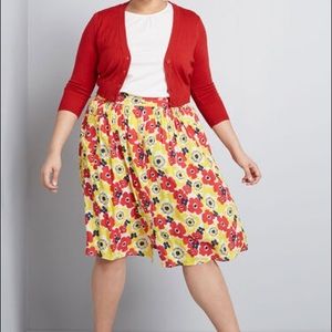 Lane Bryant cropped red v-neck cardigan shrug